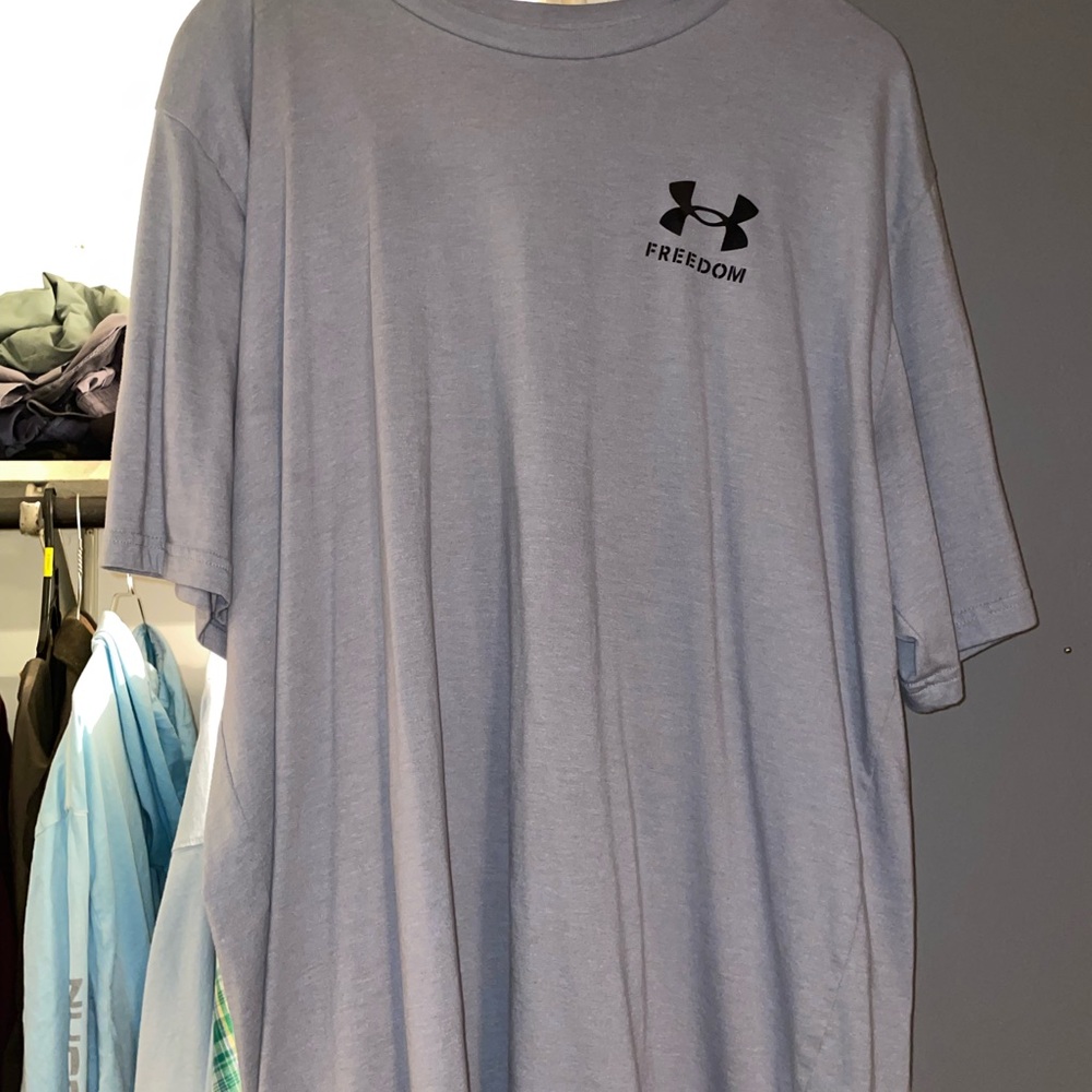 Under Armour Gray Short Sleeve Tee Performance Fit, worn.
